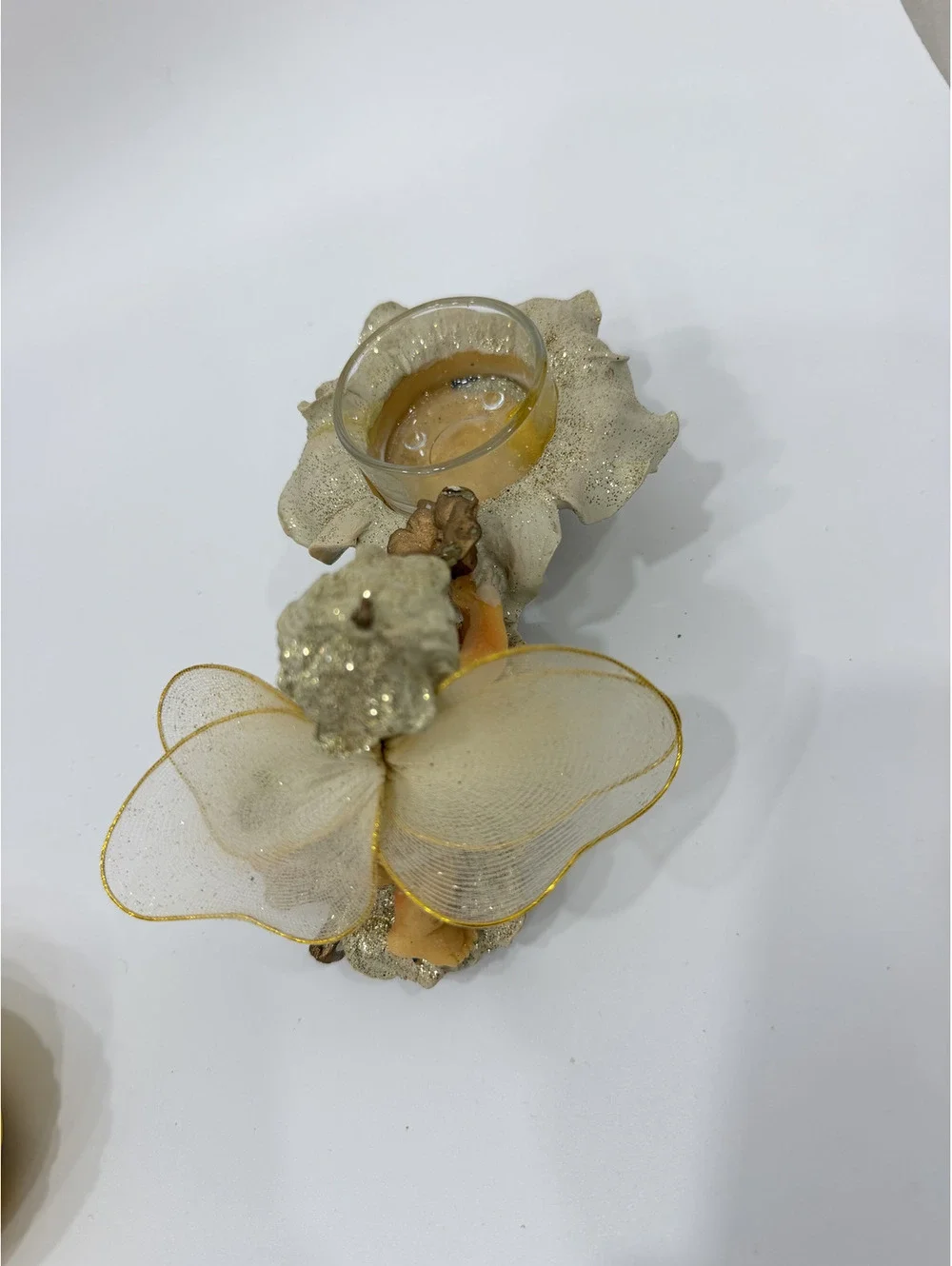Vintage D'Lusso baby Fairy Tea light holder candle holder cottage Decor Ceramic